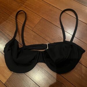 Calvin Klein Minimalist Black Underwire Bikini bra top small medium Made in USA